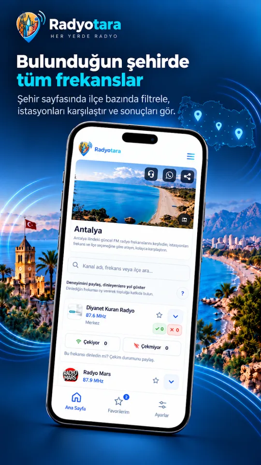 Radyotara Android FM frequency list